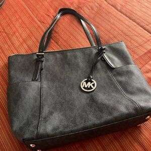 Michael Kors Black Textured Tote